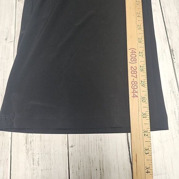 Iman Black Wide Leg Mid Rise Pull On Elastic Waistband Jersey Knit Pants Small - Picture 7 of 11